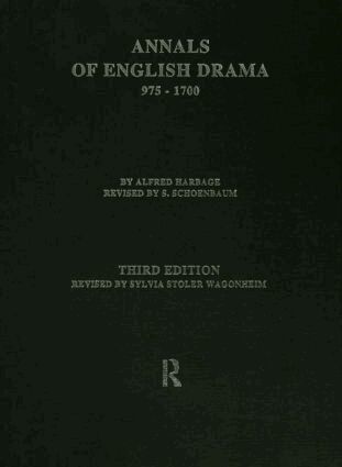 Sylvia Stoler Wagonheim - Annals of English Drama 975-1700, Inbunden