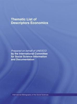Thematic List of Descriptors: Economics 1
