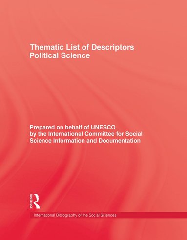 bokomslag Thematic List of Descriptors - Political Science