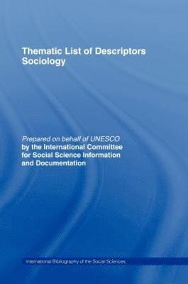 bokomslag Thematic List of Descriptors - Sociology