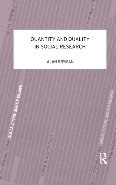 Alan Bryman - Quantity and Quality in Social Research, Häftad
