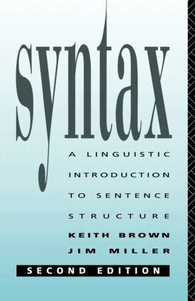 Keith Brown, Jim Miller - Syntax, Häftad
