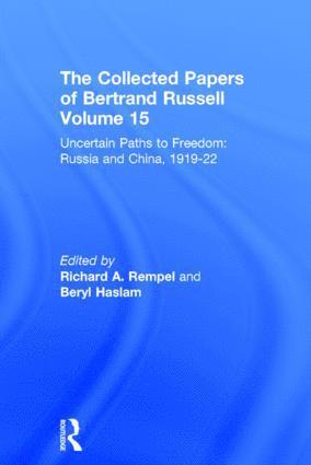 The Collected Papers of Bertrand Russell, Volume 15 1