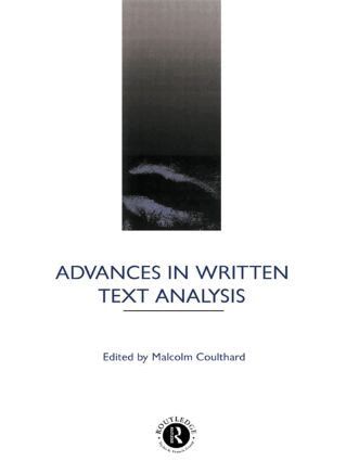 Malcolm Coulthard - Advances in Written Text Analysis, Häftad