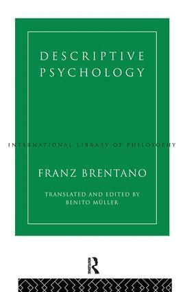 Franz Brentano - Descriptive Psychology, Inbunden