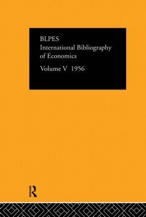 Compiled by the British Library of Political and Economic Science - Intl Biblio Econom 1956 Vol 5, Inbunden