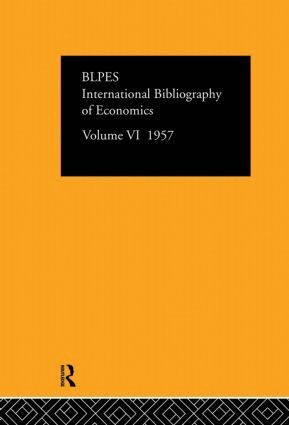Compiled by the British Library of Political and Economic Science - Intl Biblio Econom 1957 Vol 6, Inbunden