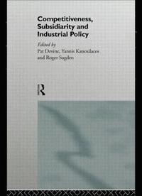 bokomslag Competitiveness, Subsidiarity and Industrial Policy