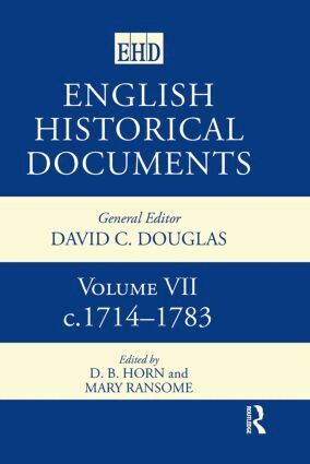 D.B. Horn, Mary Ransome - English Historical Documents, Inbunden