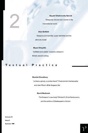 Alan Sinfield - Textual Practice V10 Issue 2, Häftad