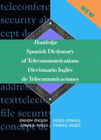 bokomslag Routledge Spanish Dictionary of Telecommunications Diccionario Ingles de Telecomunicaciones