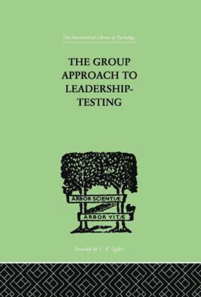 bokomslag Group Approach To Leadership-Testing