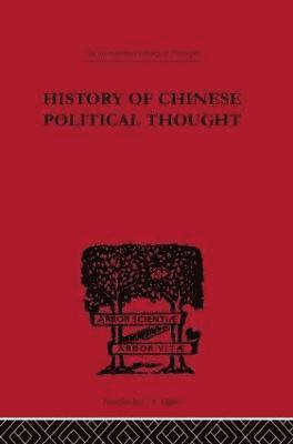 History of Chinese Political Thought 1