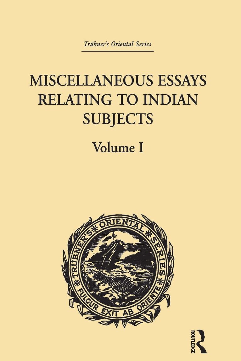 Miscellaneous Essays Relating to Indian Subjects
