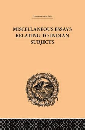 bokomslag Miscellaneous Essays Relating to Indian Subjects