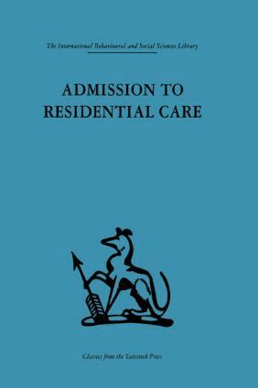Frank Hall **Nfa**, Paul Brearley, Penny Gutridge, Frank Hall, Glenys Jones - Admission to Residential Care, Inbunden