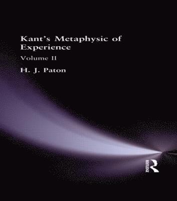 Kant's Metaphysic of Experience 1