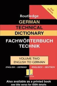 bokomslag German Technical Dictionary (Volume 2)