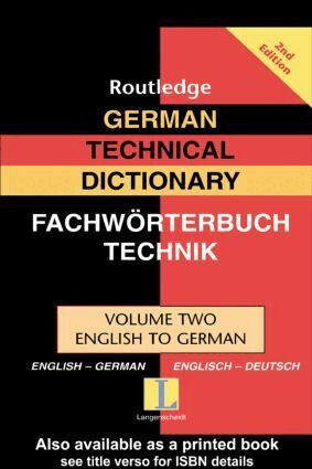 Routledge - German Technical Dictionary (Volume 2), Inbunden