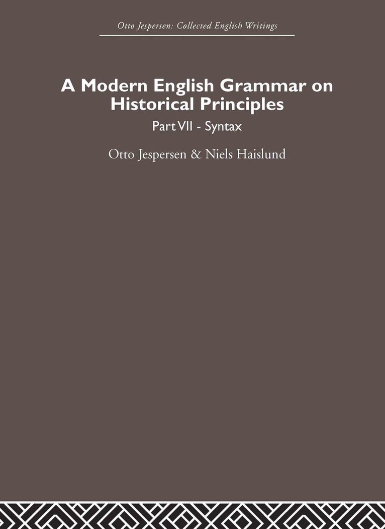 A Modern English Grammar on Historical Principles 1