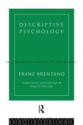 Franz Brentano - Descriptive Psychology, Häftad