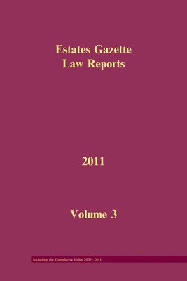 Hazel Marshall, UK) Marshall, Hazel (Senior Chancery Judge at the Central London Civil Justice Centre - EGLR 2011 Volume 3 and Cumulative Index, Inbunden