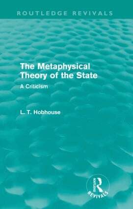 L. T. Hobhouse - Metaphysical Theory of the State (Routledge Revivals), Häftad