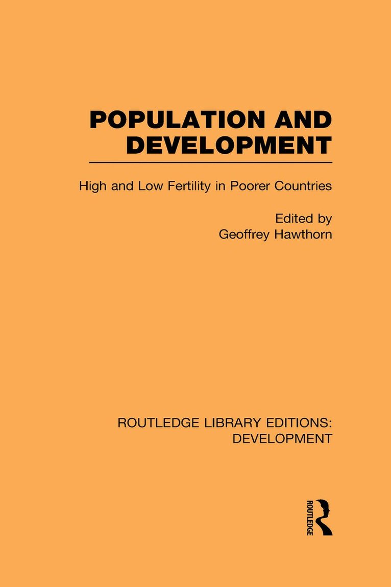 Geoffrey Hawthorn - Population and Development, Inbunden