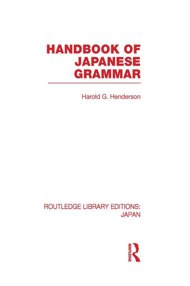 bokomslag Handbook of Japanese Grammar