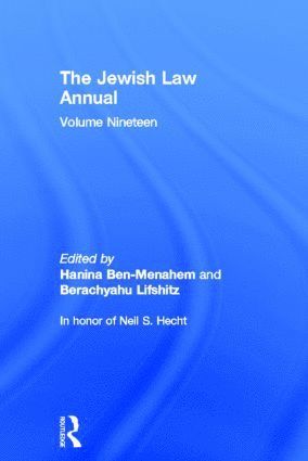 Jewish Law Annual Volume 19 1