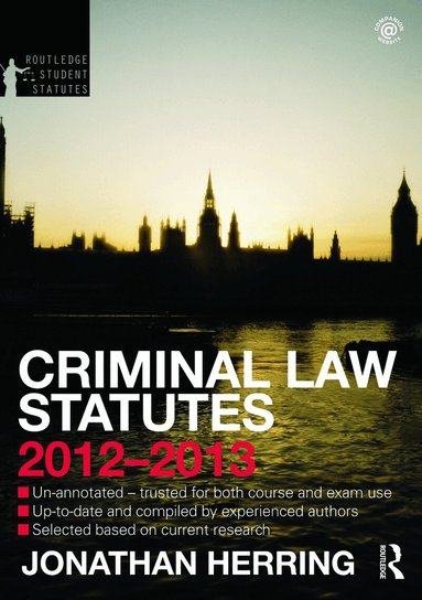 Jonathan Herring - Criminal Law Statutes 2012-2013, Häftad