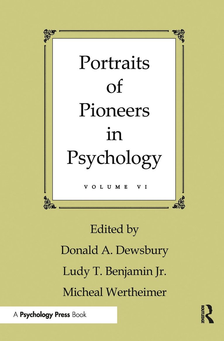 Portraits of Pioneers in Psychology 1