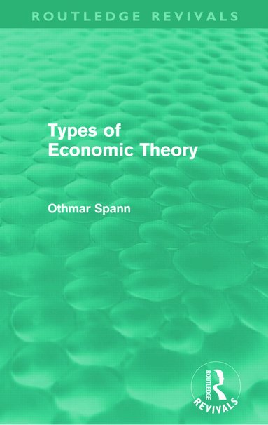 bokomslag Types of Economic Theory