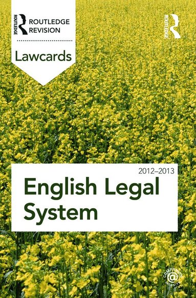 Routledge - English Legal System Lawcards 2012-2013, Häftad