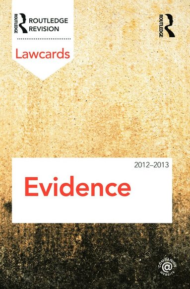 Routledge - Evidence Lawcards 2012-2013, Häftad
