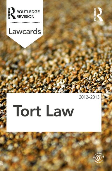 Routledge - Tort Lawcards 2012-2013, Häftad