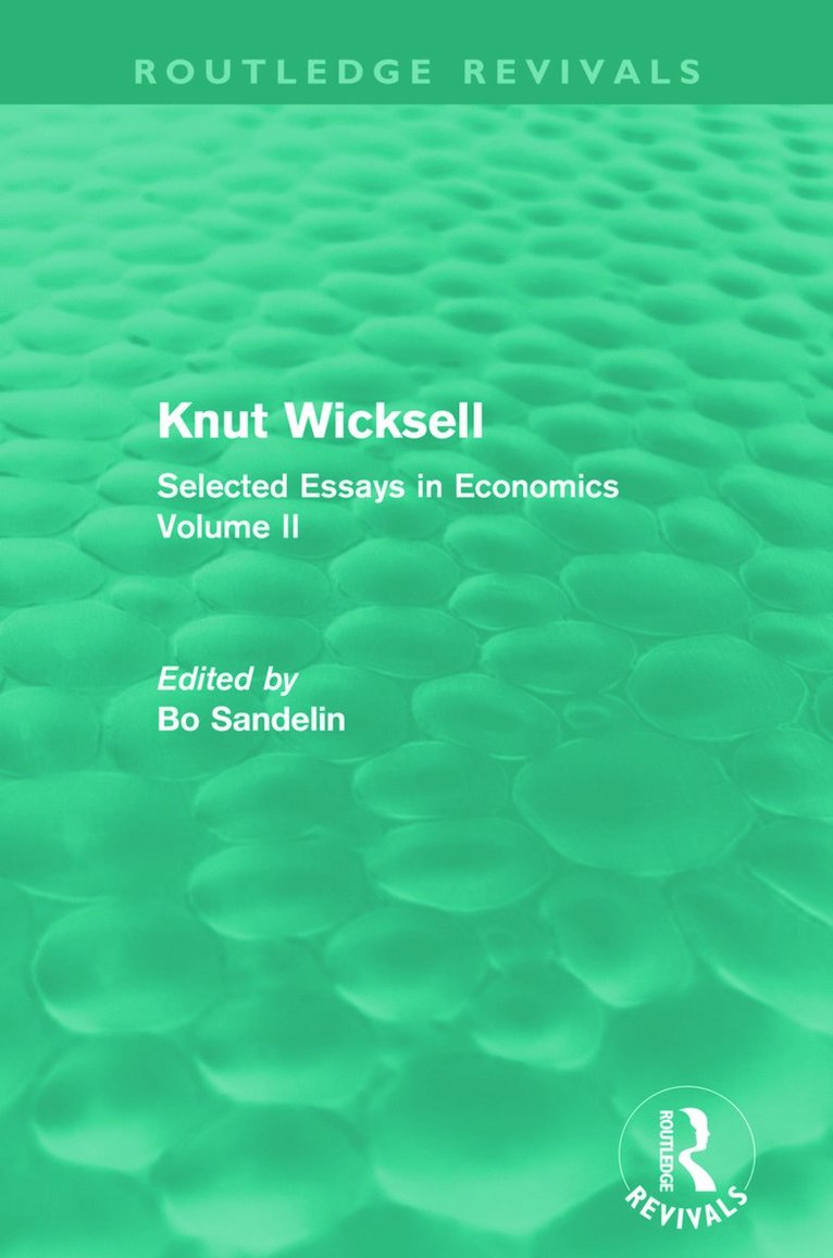 Bo Sandelin, Sweden) Sandelin, Bo (Gothenburg University - Knut Wicksell (Routledge Revivals), Häftad
