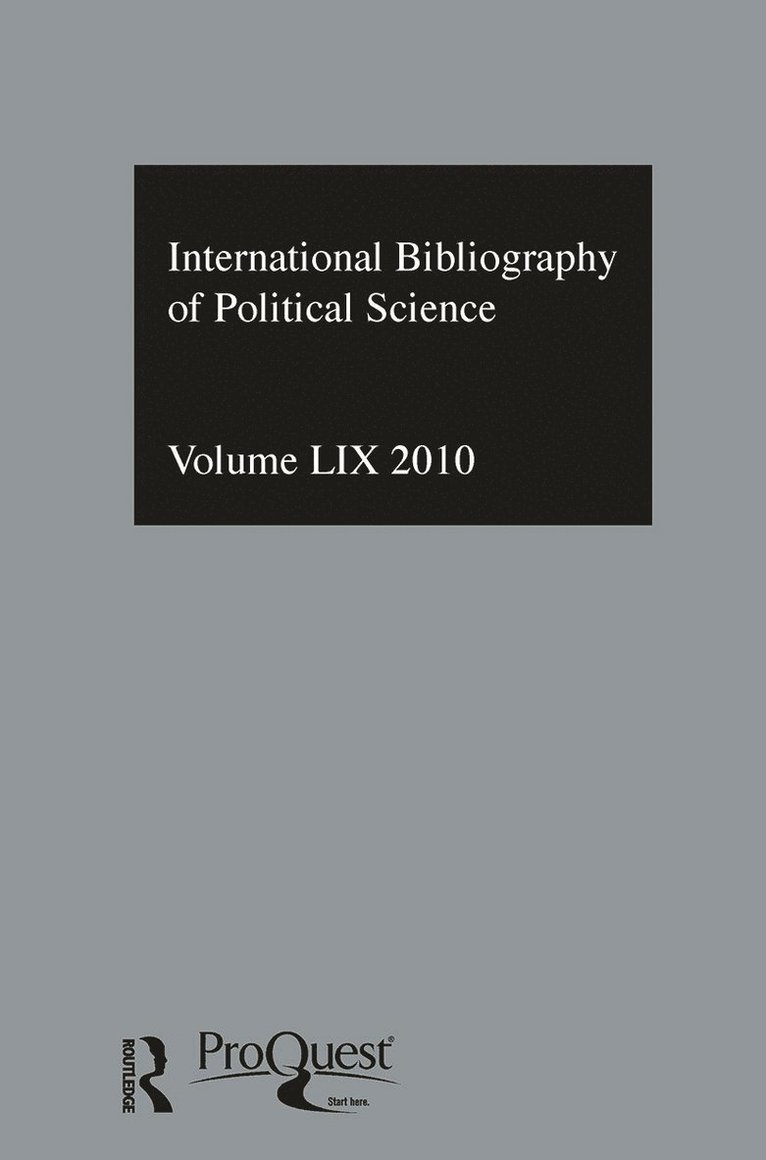 The British Library of Political and Economic Science, The British Library of Political and Eco - IBSS: Political Science: 2010 Vol.59, Inbunden