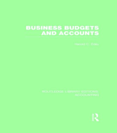 Harold Edey - Business Budgets and Accounts (RLE Accounting), Inbunden