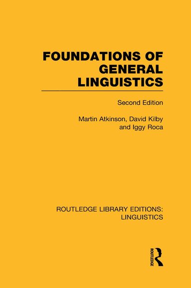 bokomslag Foundations of General Linguistics