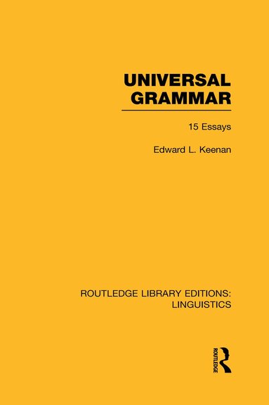 Edward L. Keenan - Universal Grammar (RLE Linguistics A: General Linguistics), Inbunden