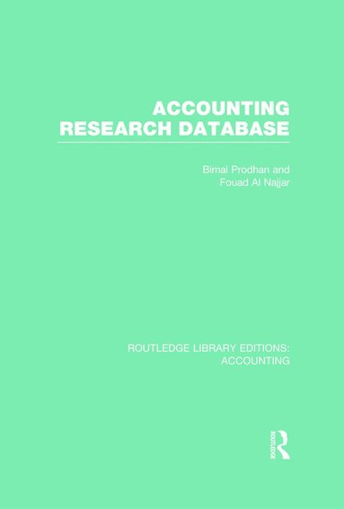 bokomslag Accounting Research Database (RLE Accounting)