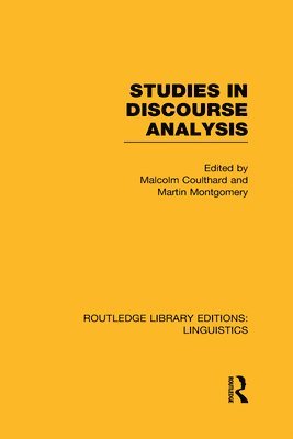 Studies in Discourse Analysis (RLE Linguistics B: Grammar) 1
