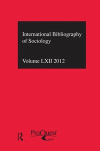 bokomslag IBSS: Sociology: 2012 Vol.62
