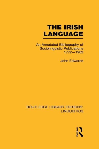 bokomslag Irish Language (RLE Linguistics E: Indo-European Linguistics)