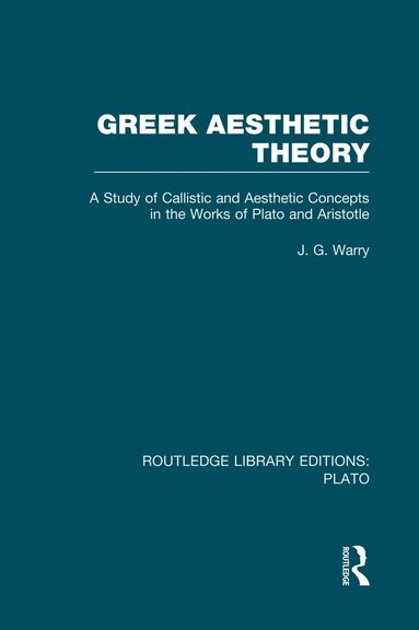 bokomslag Greek Aesthetic Theory (RLE: Plato)