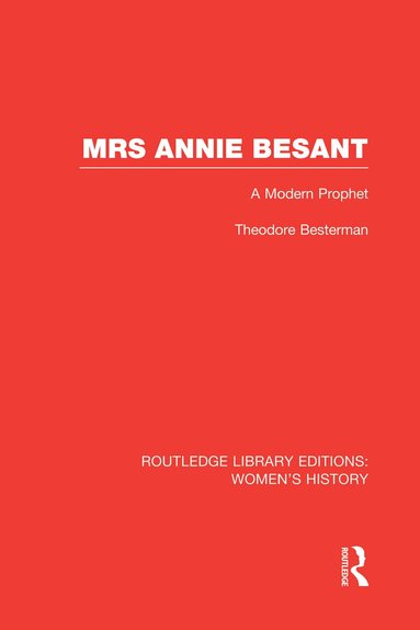 Theodore Besterman - Mrs Annie Besant, Häftad