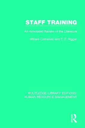 William Crimando, T. F. Riggar - Staff Training, Häftad