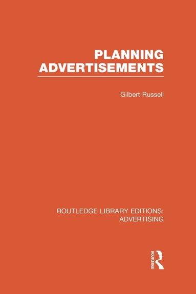 bokomslag Planning Advertisements (RLE Advertising)