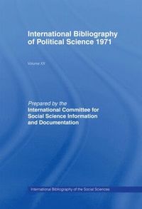 bokomslag IBSS: Political Science: 1971 Volume 20